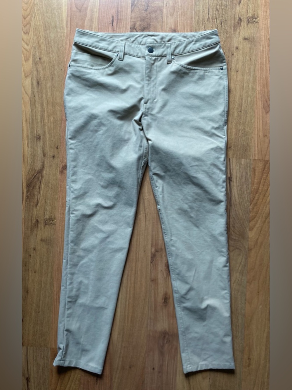 Lululemon ABC Warpstreme Slim Utilitech Stretch 5 Pocket Mens 32x30 Beige Pants